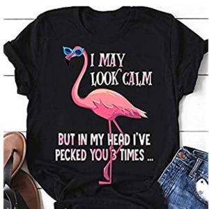 I May Look Calm Flamingo Tshirt