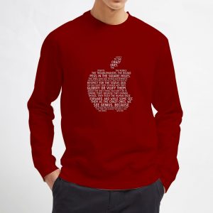 Apple-Typography-Maroon-Sweatshirt-Unisex-Adult-Size-S-3XL