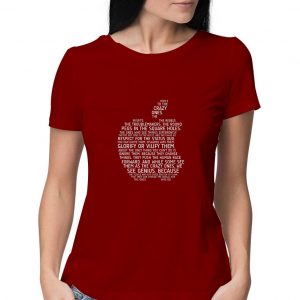 Apple-Typography-Maroon-T-Shirt-For-Women-And-Men-S-3XL