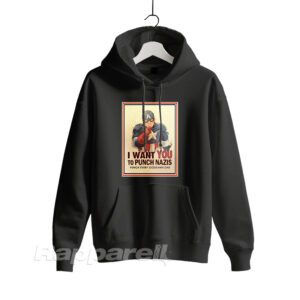 Captain America I Want You To Punch Nazis Hoodie